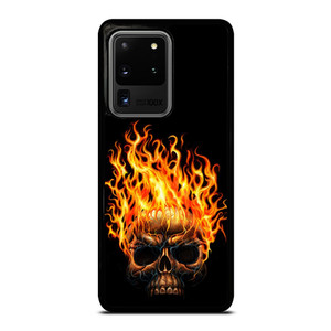 BIKER SKULL FLAMING Samsung Galaxy S20 Ultra Case Cover