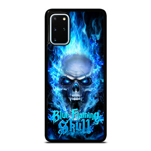 BIKER SKULL FLAMING BLUE Samsung Galaxy S20 Plus Case Cover