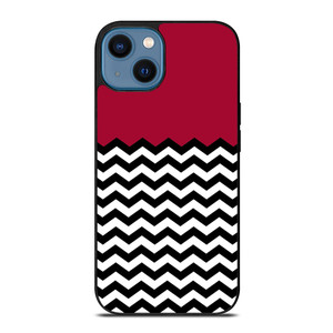COLOR BLOCK DARK RED CHEVRON iPhone 14 Case Cover