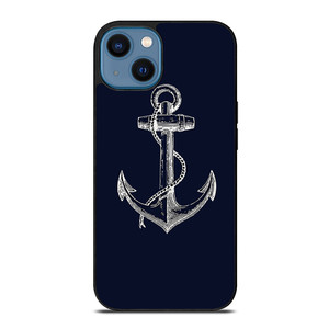 NAUTICAL ANCHOR NAVY BLUE iPhone 14 Case Cover NAUTICAL ANCHOR NAVY BLUE iPhone 14 Case Cover