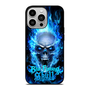 BIKER SKULL FLAMING BLUE iPhone 14 Pro Case Cover BIKER SKULL FLAMING BLUE iPhone 14 Pro Case Cover