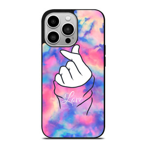 CUTE HEART FINGER MARBLE iPhone 14 Pro Case Cover