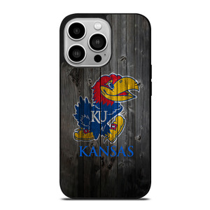 KANSAS JAYHAWKS WOODEN LOGO iPhone 14 Pro Case Cover