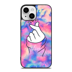 CUTE HEART FINGER MARBLE iPhone 13 Mini Case Cover