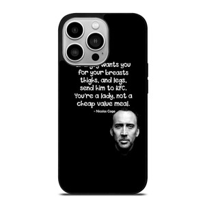 NICOLAS CAGE QUOTE iPhone 14 Pro Case Cover NICOLAS CAGE QUOTE iPhone 14 Pro Case Cover
