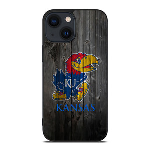 KANSAS JAYHAWKS WOODEN LOGO iPhone 14 Plus Case Cover