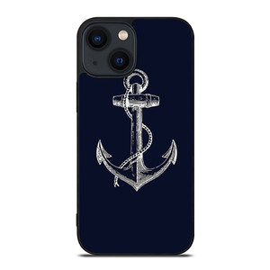 NAUTICAL ANCHOR NAVY BLUE iPhone 14 Plus Case Cover NAUTICAL ANCHOR NAVY BLUE iPhone 14 Plus Case Cover