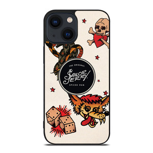 SAILOR JERRY TATTOO LOGO iPhone 14 Plus Case Cover SAILOR JERRY TATTOO LOGO iPhone 14 Plus Case Cover