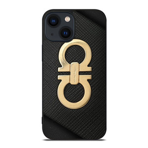 SALVATORE FERRAGAMO GOLD LOGO iPhone 14 Plus Case Cover