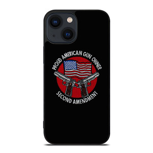 SECOND AMENDMENT AMERICAN GUN LOGO iPhone 14 Plus Case Cover