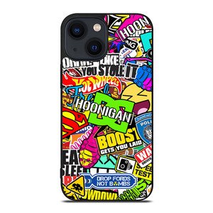STICKER BOMB DC HOONIGAN iPhone 14 Plus Case Cover STICKER BOMB DC HOONIGAN iPhone 14 Plus Case Cover