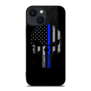 THIN BLUE LINE PUNISHER BLACK iPhone 14 Plus Case Cover