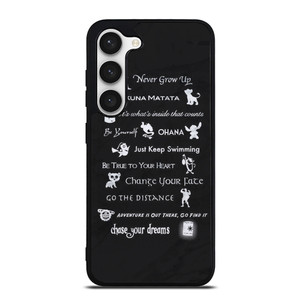 DISNEY LESSONS BLACK MARBLE Samsung Galaxy S23 Case Cover
