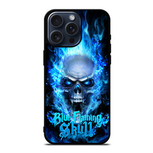 BIKER SKULL FLAMING BLUE iPhone 15 Pro Max Case Cover BIKER SKULL FLAMING BLUE iPhone 15 Pro Max Case Cover