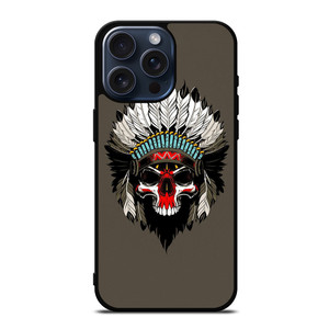 INDIAN FEATHER SKULL iPhone 15 Pro Max Case Cover