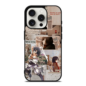 ATTACK ON TITAN MIKASA ACKERMAN COLLAGE iPhone 15 Pro Case Cover ATTACK ON TITAN MIKASA ACKERMAN COLLAGE iPhone 15 Pro Case Cover
