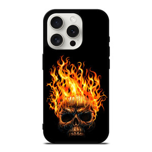 BIKER SKULL FLAMING iPhone 15 Pro Case Cover BIKER SKULL FLAMING iPhone 15 Pro Case Cover