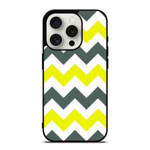 CHEVRON PATTERN YELLOW AND GREY iPhone 15 Pro Case Cover