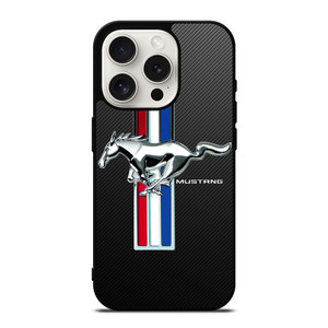 FORD MUSTANG GT LOGO CARBON iPhone 15 Pro Case Cover