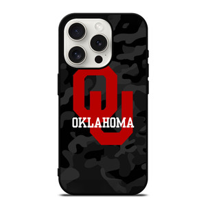 OKLAHOMA SOONERS CAMO iPhone 15 Pro Case Cover
