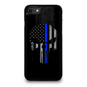 THIN BLUE LINE PUNISHER BLACK iPhone SE 2020 Case Cover