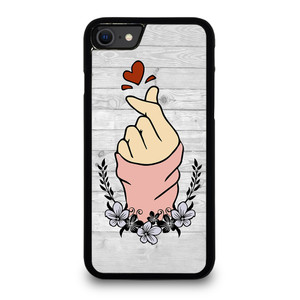 WOODEN CUTE HEART FINGER iPhone SE 2020 Case Cover WOODEN CUTE HEART FINGER iPhone SE 2020 Case Cover