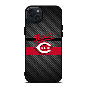 CINCINNATI REDS CARBON iPhone 15 Plus Case Cover CINCINNATI REDS CARBON iPhone 15 Plus Case Cover