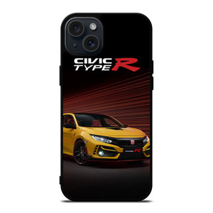 HONDA CIVIC YELLOW CAR iPhone 15 Plus Case Cover HONDA CIVIC YELLOW CAR iPhone 15 Plus Case Cover