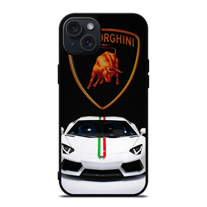 LAMBORGHINI WHITE CAR iPhone 15 Plus Case Cover LAMBORGHINI WHITE CAR iPhone 15 Plus Case Cover
