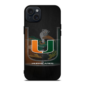 MIAMI HURRICANES UM 1 iPhone 15 Plus Case Cover MIAMI HURRICANES UM 1 iPhone 15 Plus Case Cover