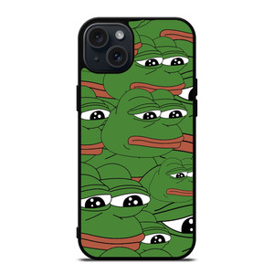 PEPE THE SMUG FROG PATTERN iPhone 15 Plus Case Cover PEPE THE SMUG FROG PATTERN iPhone 15 Plus Case Cover