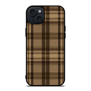PLAID BROWN 1 iPhone 15 Plus Case Cover PLAID BROWN 1 iPhone 15 Plus Case Cover