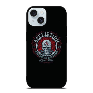 AFFLICTION SKULL ROSE iPhone 15 Case Cover