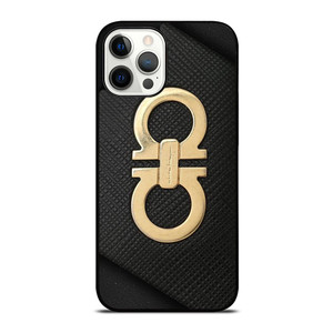 SALVATORE FERRAGAMO GOLD LOGO iPhone 12 Pro Case Cover