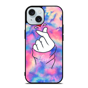 CUTE HEART FINGER MARBLE iPhone 15 Case Cover CUTE HEART FINGER MARBLE iPhone 15 Case Cover