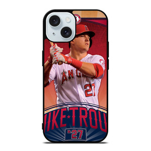 MIKE TROUT LOS ANGELES ANGELS 27 iPhone 15 Case Cover MIKE TROUT LOS ANGELES ANGELS 27 iPhone 15 Case Cover