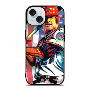 MIKE TROUT LOS ANGELES ANGELS BASEBALL iPhone 15 Case Cover MIKE TROUT LOS ANGELES ANGELS BASEBALL iPhone 15 Case Cover
