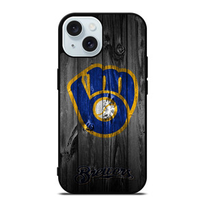 MILWAUKEE BREWERS WOODEN iPhone 15 Case Cover MILWAUKEE BREWERS WOODEN iPhone 15 Case Cover