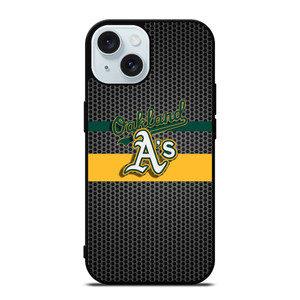 OAKLAND ATHLETICS METAL LOGO iPhone 15 Case Cover OAKLAND ATHLETICS METAL LOGO iPhone 15 Case Cover