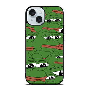 PEPE THE SMUG FROG PATTERN iPhone 15 Case Cover PEPE THE SMUG FROG PATTERN iPhone 15 Case Cover