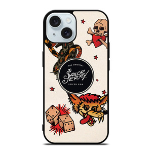 SAILOR JERRY TATTOO LOGO iPhone 15 Case Cover SAILOR JERRY TATTOO LOGO iPhone 15 Case Cover