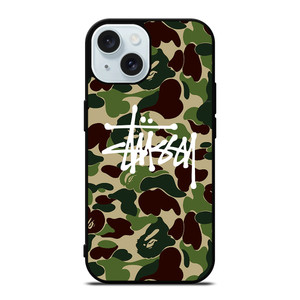 STUSSY BAPE CAMO iPhone 15 Case Cover