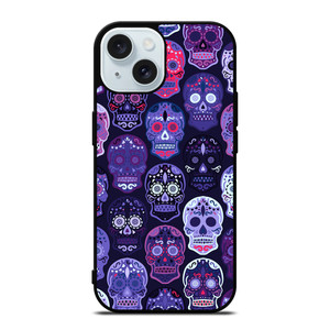 SUGAR SKULL PATTERN iPhone 15 Case Cover SUGAR SKULL PATTERN iPhone 15 Case Cover