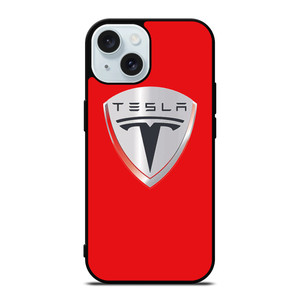 TESLA RED LOGO iPhone 15 Case Cover
