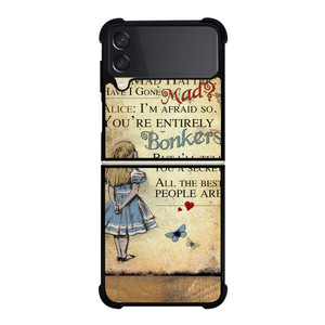 ALICE IN WONDERLAND BONKERS QUOTE Samsung Galaxy Z Flip 3 5G Case Cover