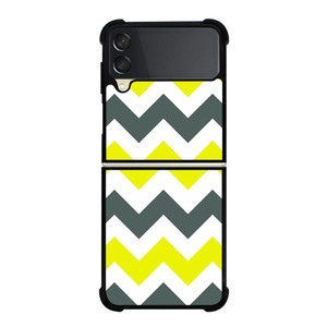 CHEVRON PATTERN YELLOW AND GREY Samsung Galaxy Z Flip 3 5G Case Cover