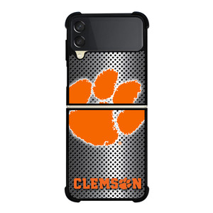 CLEMSON TIGERS METAL Samsung Galaxy Z Flip 3 5G Case Cover