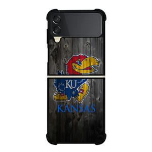 KANSAS JAYHAWKS WOODEN LOGO Samsung Galaxy Z Flip 3 5G Case Cover