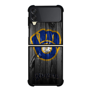 MILWAUKEE BREWERS WOODEN Samsung Galaxy Z Flip 3 5G Case Cover MILWAUKEE BREWERS WOODEN Samsung Galaxy Z Flip 3 5G Case Cover