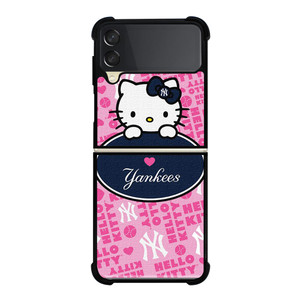 NEW YORK YANKEES HELLO KITTY 2 Samsung Galaxy Z Flip 3 5G Case Cover